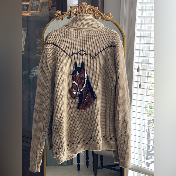 Miller Vintage Horse Cardigan Cowichan Sweater Knit Cowgirl Cowboy Western 70s - Picture 8 of 14